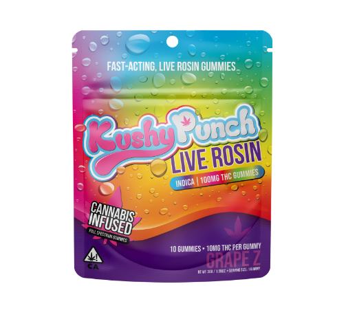 Kushy Punch Grape Zkittlez Live Rosin Gummies