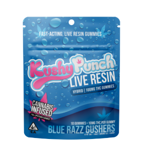 Kushy Punch Blue Razz Gushers Live Resin Gummies