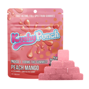 Kushy Punch Indica Peach Mango Individual Gummies