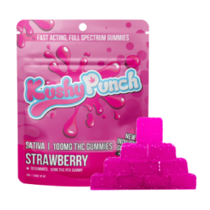 Kushy Punch Sativa Strawberry New Individual Gummies