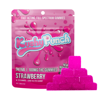 Kushy Punch Sativa Strawberry New Individual Gummies