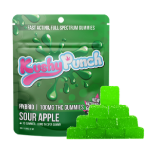 Kushy Punch Hybrid Sour Apple Individual Gummies