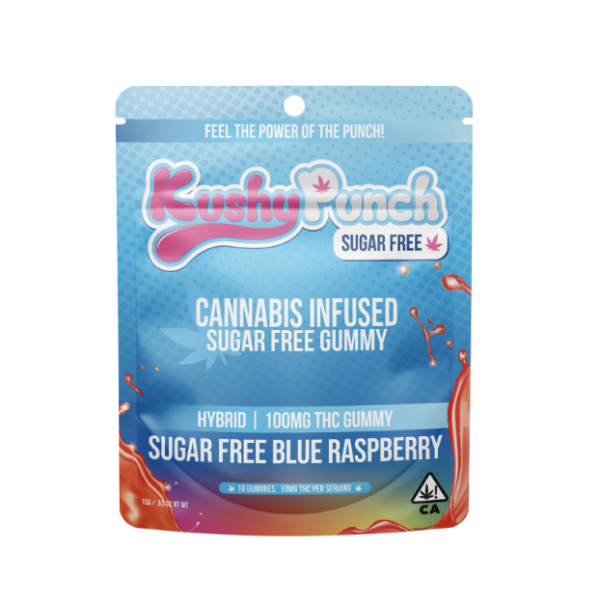 Kushy Punch Sugar Free Blue Raspberry Original Gummies